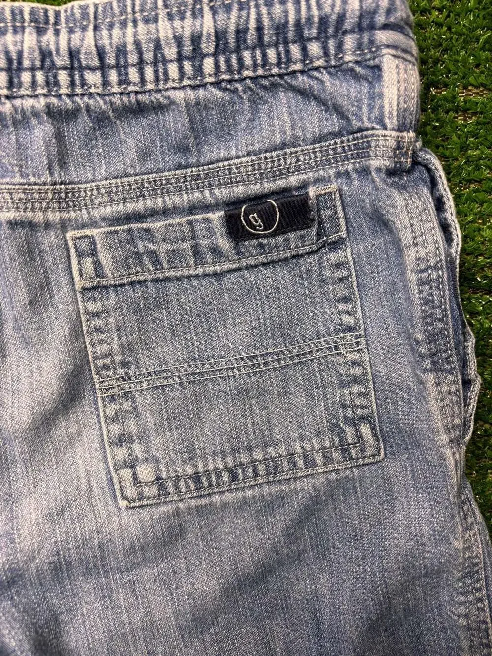 Vintage Y2K 2005 Gymboree Boys Size 6 Light Wash Denim Elastic Waist Shorts